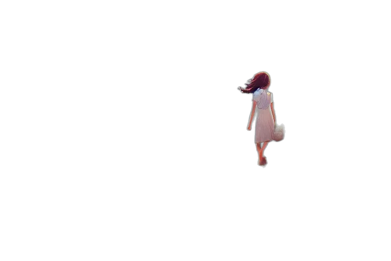 dress, creature, hair, robot, pixel art, 3d render, concept art, vaporwave transparent PNG cut-out