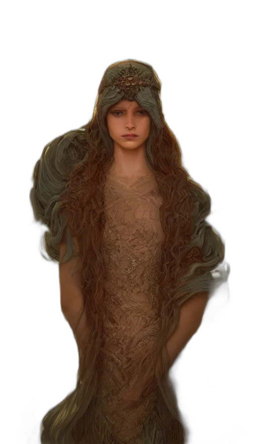 hair, dress, creature, face transparent PNG cut-out
