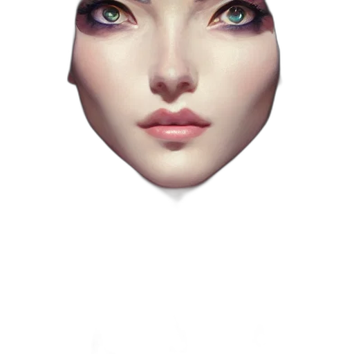 face, mask, crown, creature, fantasy art, photorealistic, concept art, 3d render transparent PNG cut-out
