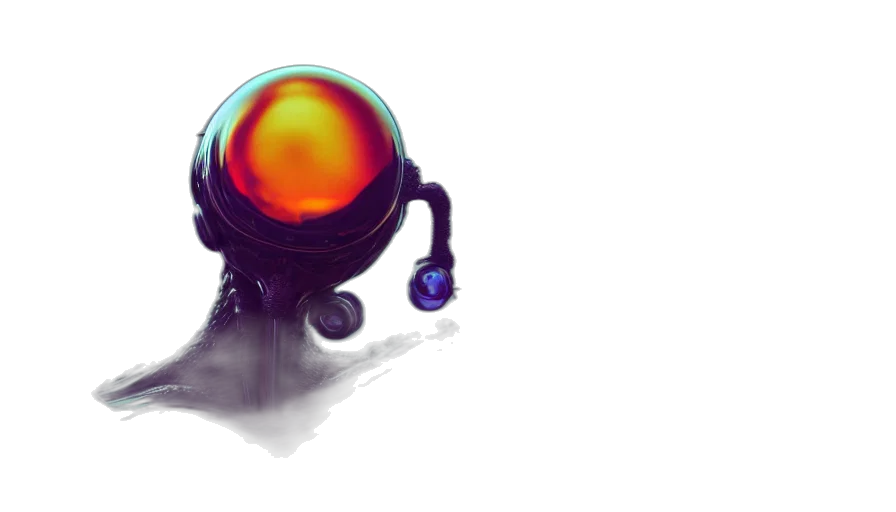 robot, mask, creature, staff, concept art, watercolor, 3d render, fantasy art transparent PNG cut-out
