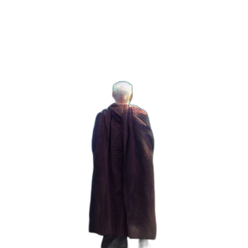 jacket, staff, dress, mask, 3d render, concept art, photorealistic, fog transparent PNG cut-out