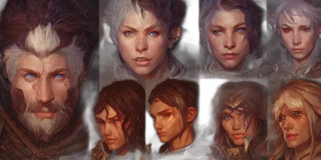 face, concept art, fantasy art, comic book art, photorealistic, dark, golden, earth tones transparent PNG cut-out
