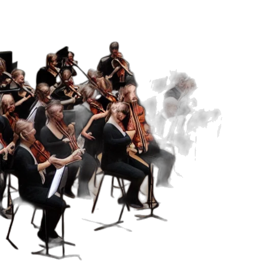 concept art, 3d render, orchestra, composed, horses transparent PNG cut-out