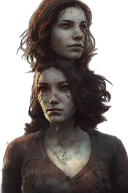 face, hair, concept art, fantasy art, photorealistic, comic book art, dark, earth tones transparent PNG cut-out