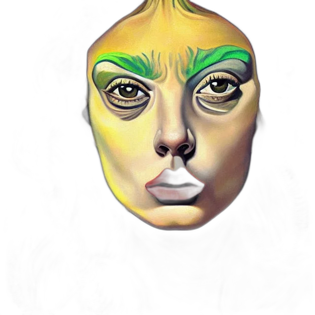 mask, face, creature, crown, photorealistic, watercolor, 3d render, concept art transparent PNG cut-out
