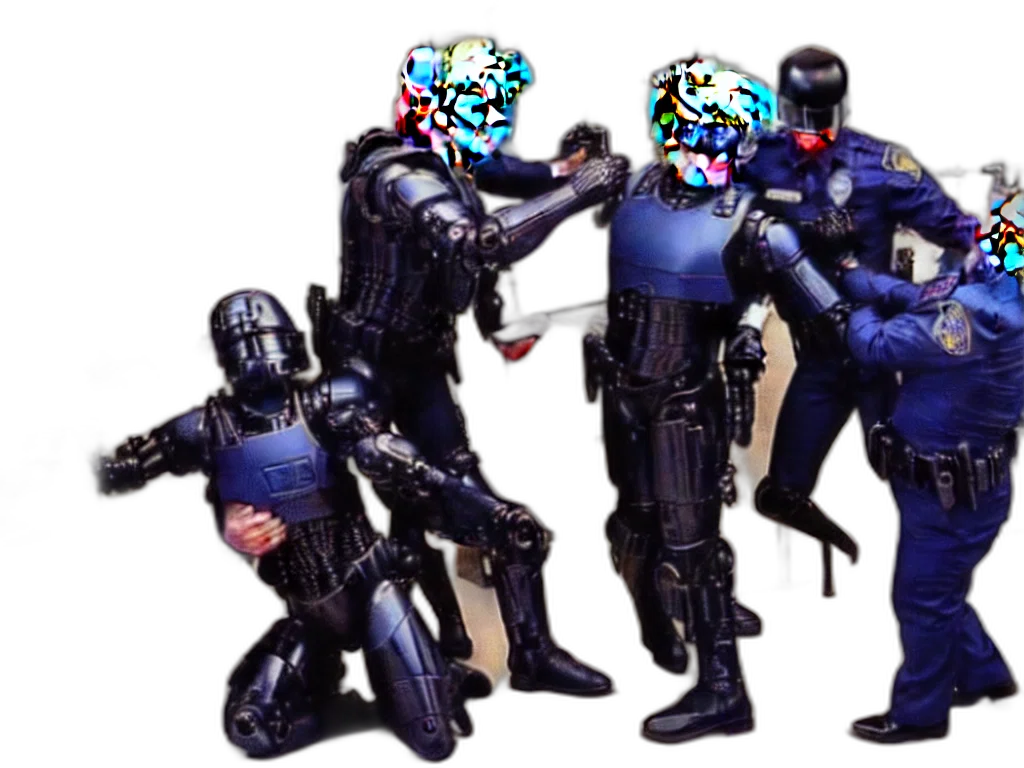 robot, concept art, vaporwave, pixel art transparent PNG cut-out