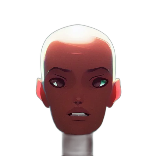 robot, face, mask, creature, 3d render, concept art, cyberpunk, anime transparent PNG cut-out