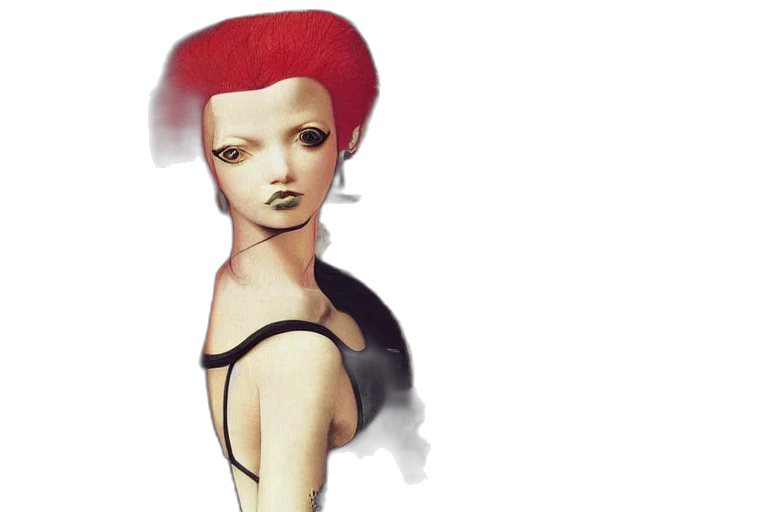 hat, dress, face, 3d render transparent PNG cut-out