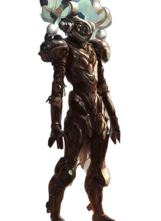 robot, staff, creature, weapon, concept art, fantasy art, 3d render, earth tones transparent PNG cut-out