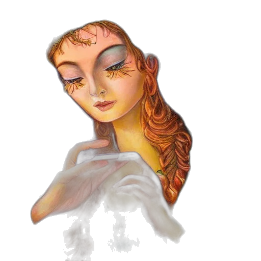 face, dress, crown, mask, concept art, watercolor, fantasy art, oil painting transparent PNG cut-out
