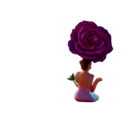 flower, crown, dress, hat, 3d render, vaporwave, pixel art, concept art transparent PNG cut-out