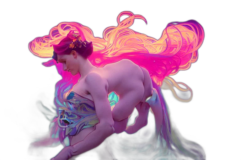 creature, hair, dress, dragon transparent PNG cut-out