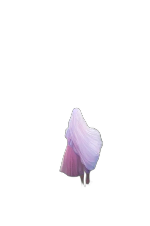 flower, umbrella, hair, dress, vaporwave, 3d render, concept art, pixel art transparent PNG cut-out