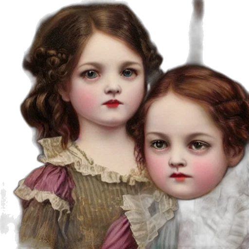 photorealistic, oil painting, fantasy art, concept art, victorian, children, style, mark transparent PNG cut-out