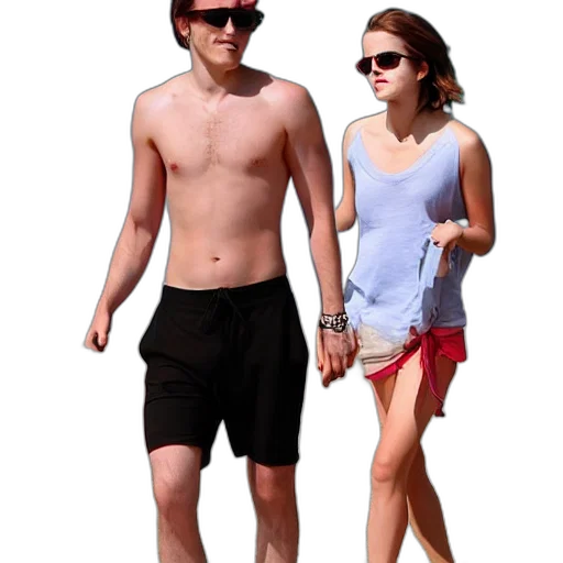 3d render, emma, watson, beach transparent PNG cut-out