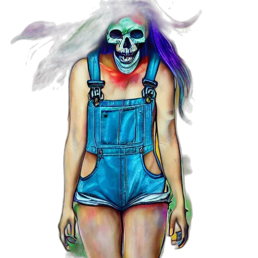 dress, mask, face, watercolor, concept art, fantasy art, vaporwave, blue transparent PNG cut-out