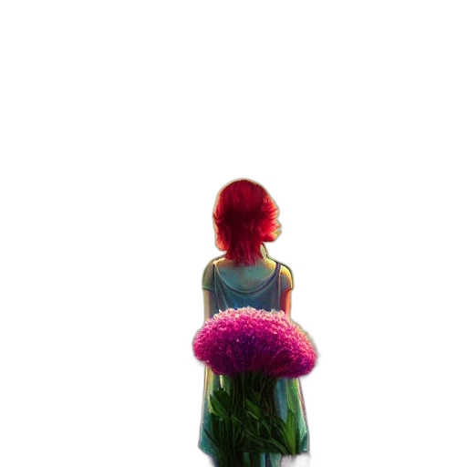 dress, hat, umbrella, flower transparent PNG cut-out