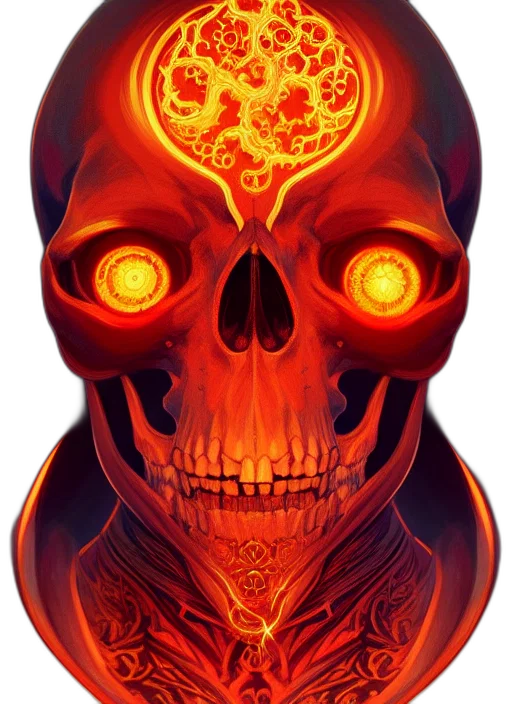 mask, face, robot, concept art, comic book art, fantasy art, cyberpunk, fire transparent PNG cut-out