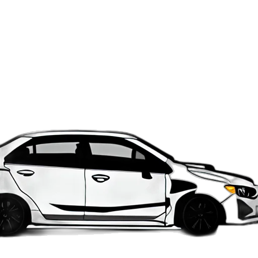 car, weapon, cartoon, concept art, anime, 3d render, monochrome, cell transparent PNG cut-out