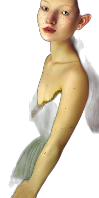 dress, creature, animal, staff, photorealistic, 3d render, concept art, fantasy art transparent PNG cut-out