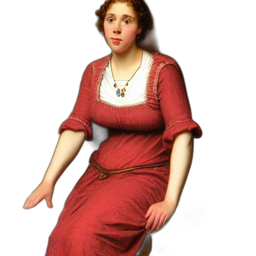 dress, jewelry, staff, face transparent PNG cut-out