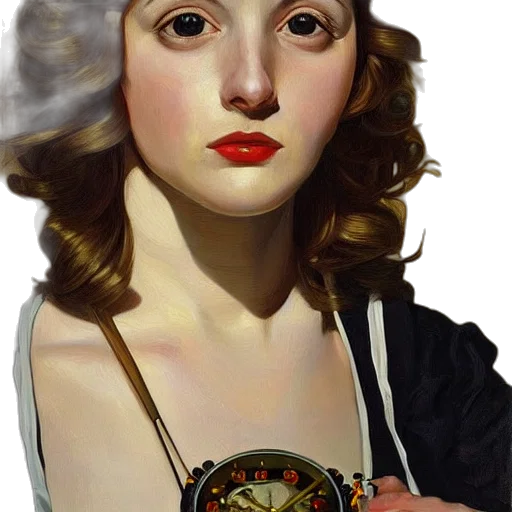 jewelry, face, photorealistic, oil painting transparent PNG cut-out