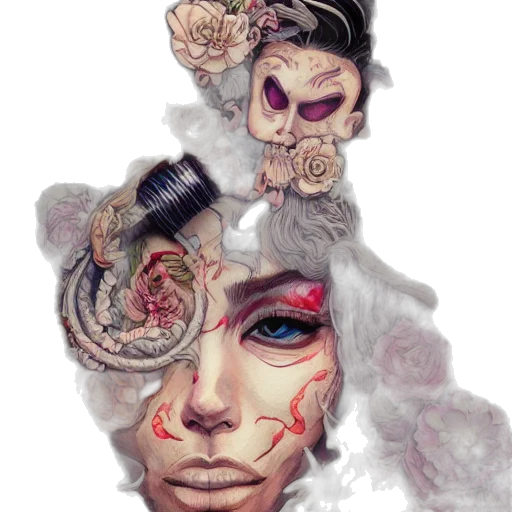 mask, face, crown, jewelry, watercolor, concept art, fantasy art, photorealistic transparent PNG cut-out