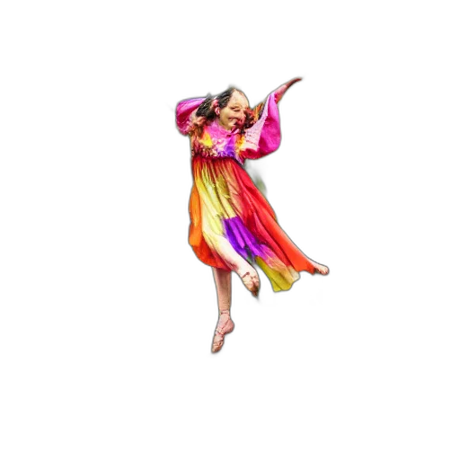dress, staff, umbrella, pixel art, 3d render, concept art, multicolor, photo transparent PNG cut-out