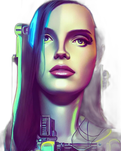 robot, face, cyberpunk, concept art transparent PNG cut-out