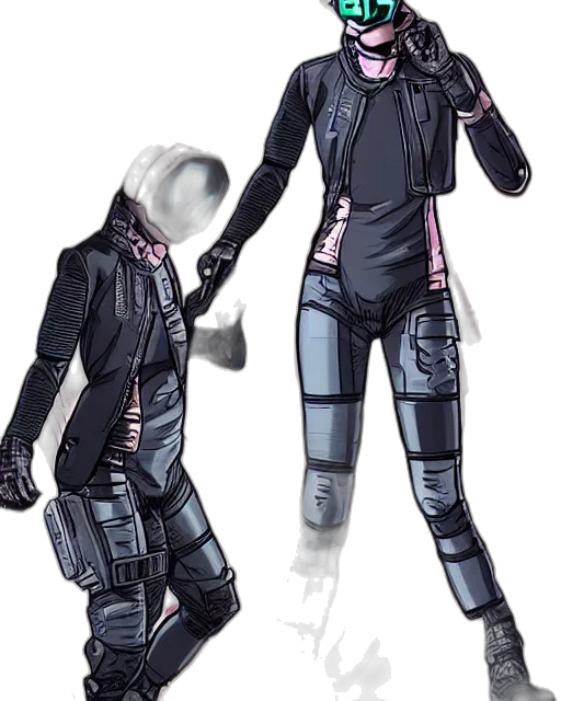 jacket, robot, concept art, cyberpunk transparent PNG cut-out
