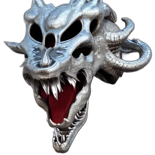 dragon, jewelry, mask, crown, 3d render, concept art, fantasy art, photorealistic transparent PNG cut-out