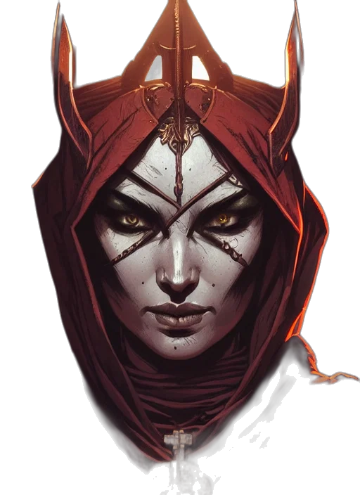 mask, face, comic book art, concept art, fantasy art, pixel art, red, symmetry transparent PNG cut-out