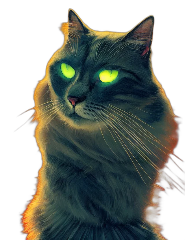 animal, creature, staff, photorealistic, concept art, fantasy art, 3d render, neon lights transparent PNG cut-out
