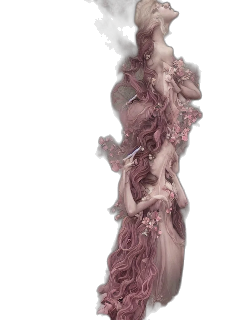 dress, creature, hair, jewelry, concept art, fantasy art, 3d render, photorealistic transparent PNG cut-out