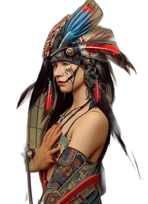 jewelry, mask, face, hat, fantasy art, concept art, photorealistic, oil painting transparent PNG cut-out