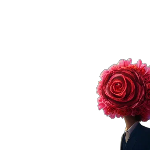 flower, hat, crown, mask, 3d render, photorealistic, concept art, vaporwave transparent PNG cut-out