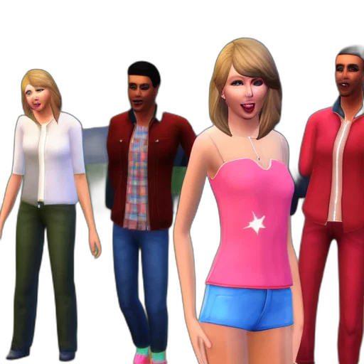 3d render, colorful, neon, taylor transparent PNG cut-out