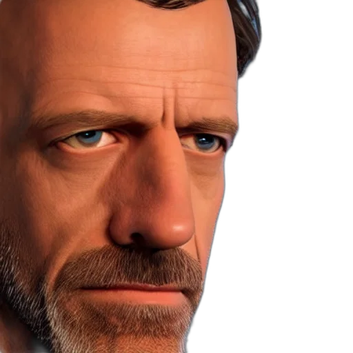face, robot, staff, 3d render transparent PNG cut-out