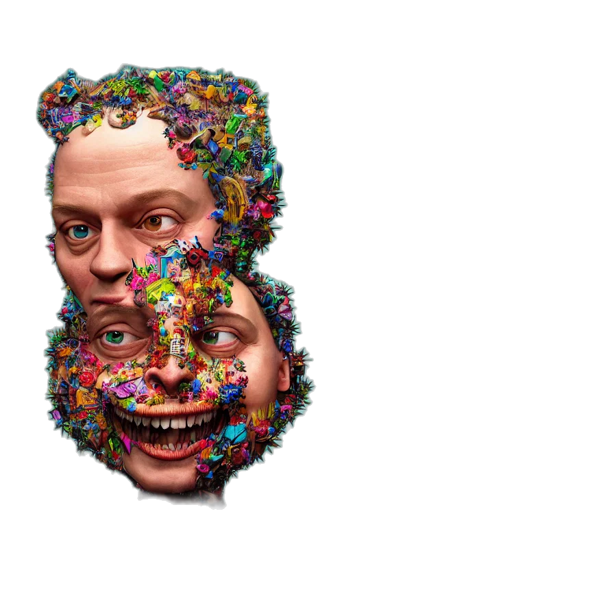 face, mask, crown, creature transparent PNG cut-out