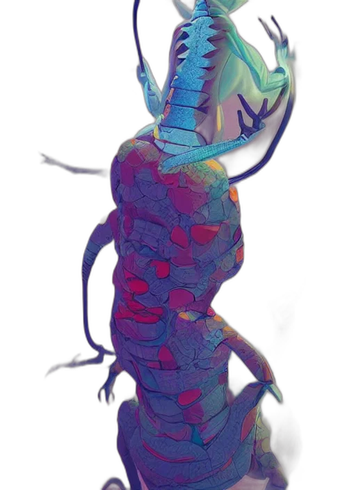 creature, dress, dragon, robot, concept art, fantasy art, watercolor, cyberpunk transparent PNG cut-out
