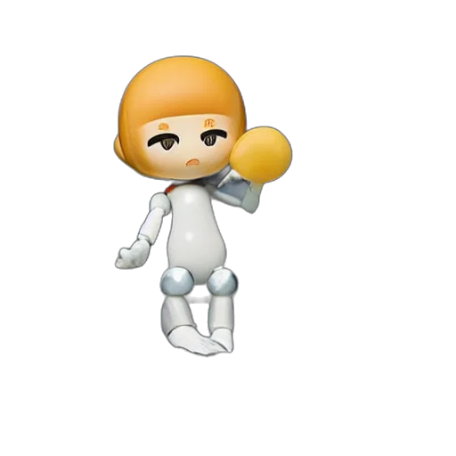 robot, hair, staff, 3d render transparent PNG cut-out