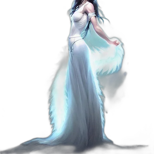 dress, staff, dragon, creature transparent PNG cut-out
