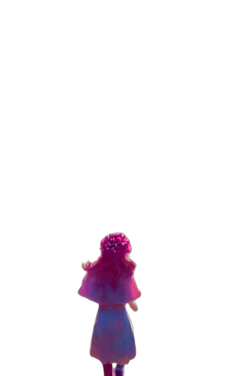 dress, staff, creature, crown, 3d render, concept art, pixel art, vaporwave transparent PNG cut-out