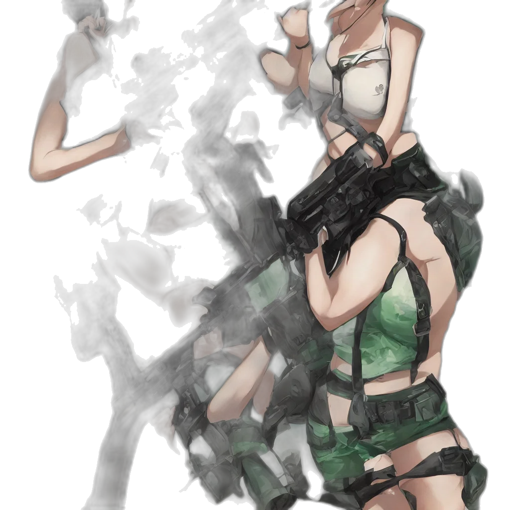 weapon, dress, concept art, cyberpunk transparent PNG cut-out