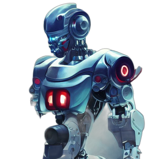 robot, concept art, 3d render, cyberpunk, pixel art, blue, cyborg, ninja transparent PNG cut-out