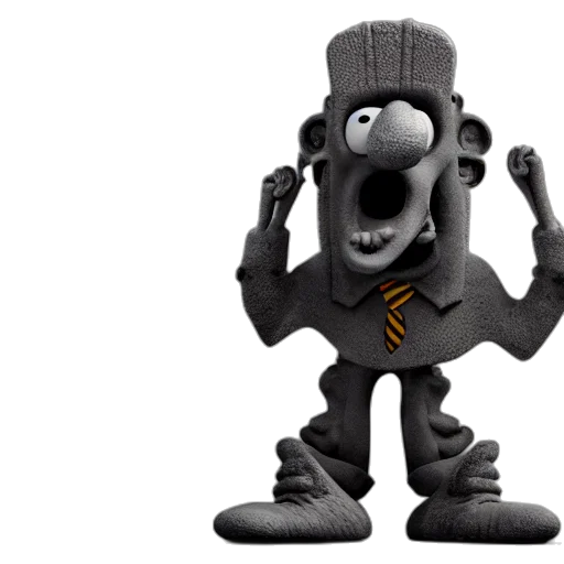 hat, jacket, staff, robot transparent PNG cut-out