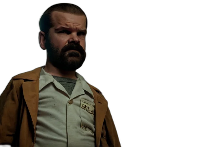 jacket, staff, concept art, comic book art, photorealistic, 3d render, film, still transparent PNG cut-out