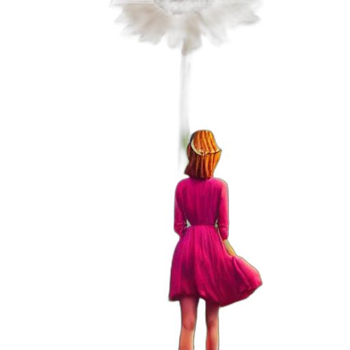 dress, umbrella, jacket, staff transparent PNG cut-out