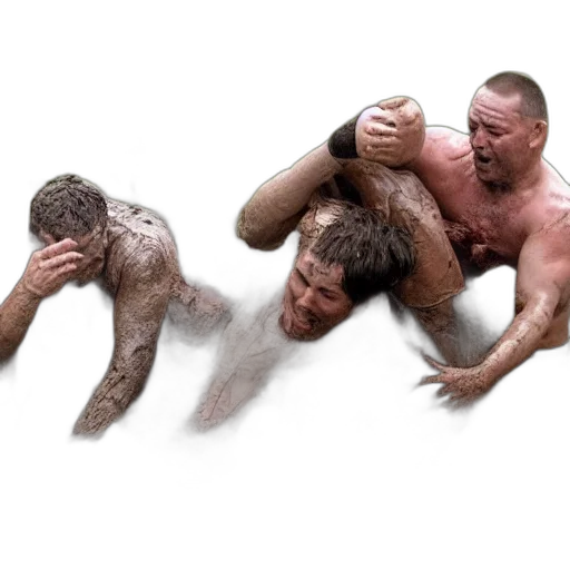 photorealistic, concept art, underwater, rain, drunks, fall, over, mud transparent PNG cut-out