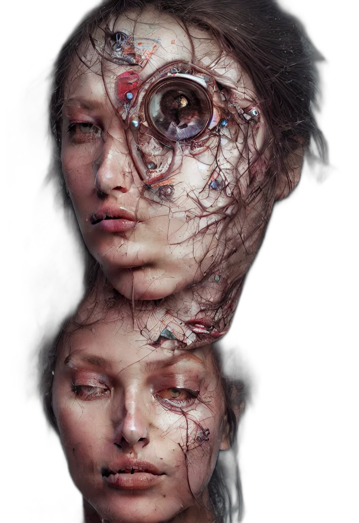 face, mask, creature, robot transparent PNG cut-out